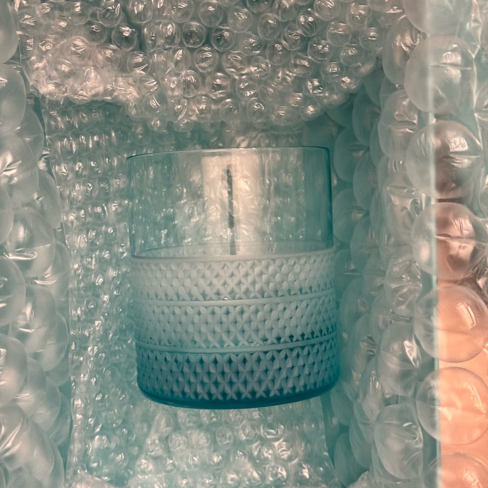 Tiffany & Co. Diamond Point Crystal Glass Double Old Fashioned Glass with box